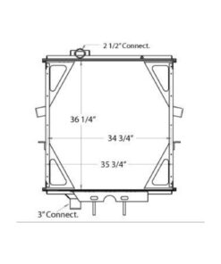 mackpeterbilt 385 w cummins yr 03 07 radiator oem 1a19461