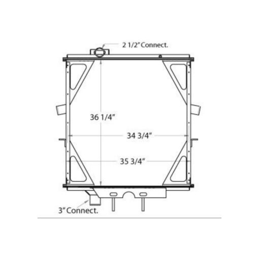 mackpeterbilt 385 w cummins yr 03 07 radiator oem 1a19461